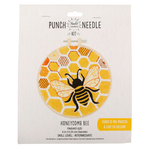 Punch Needle Kit Bee Honeycomb 6" Needle Creations