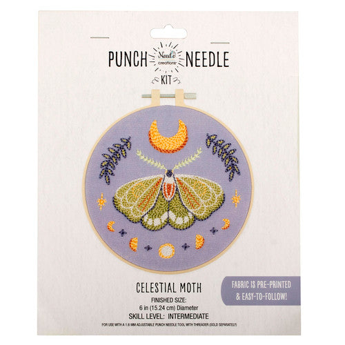 Punch Needle Kit Celestial Moth 6" Needle Creations