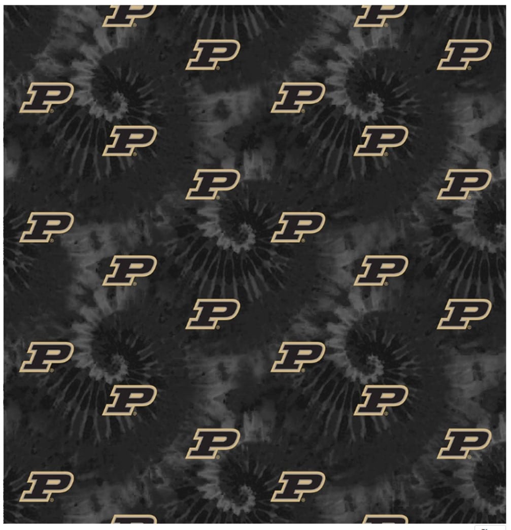 Purdue Boilermakers NCAA College Tie Dye Cotton Fabric