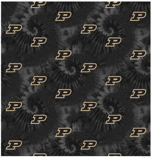 Purdue Boilermakers NCAA College Tie Dye Cotton Fabric