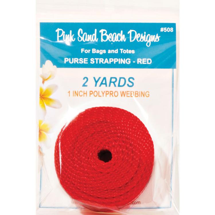 Purse Strapping 1 Inch Polypro Webbing 2yd Red Pink Sand Beach Designs