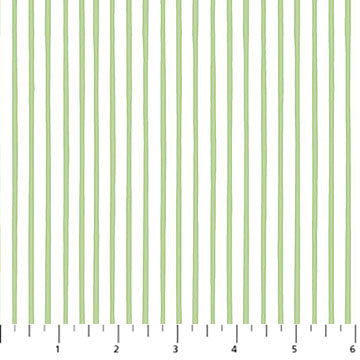 Quack Quack Moo Plain Stripe Green/White Emily Wenk Northcott Fabrics Cotton Fabric NC-27823-72
