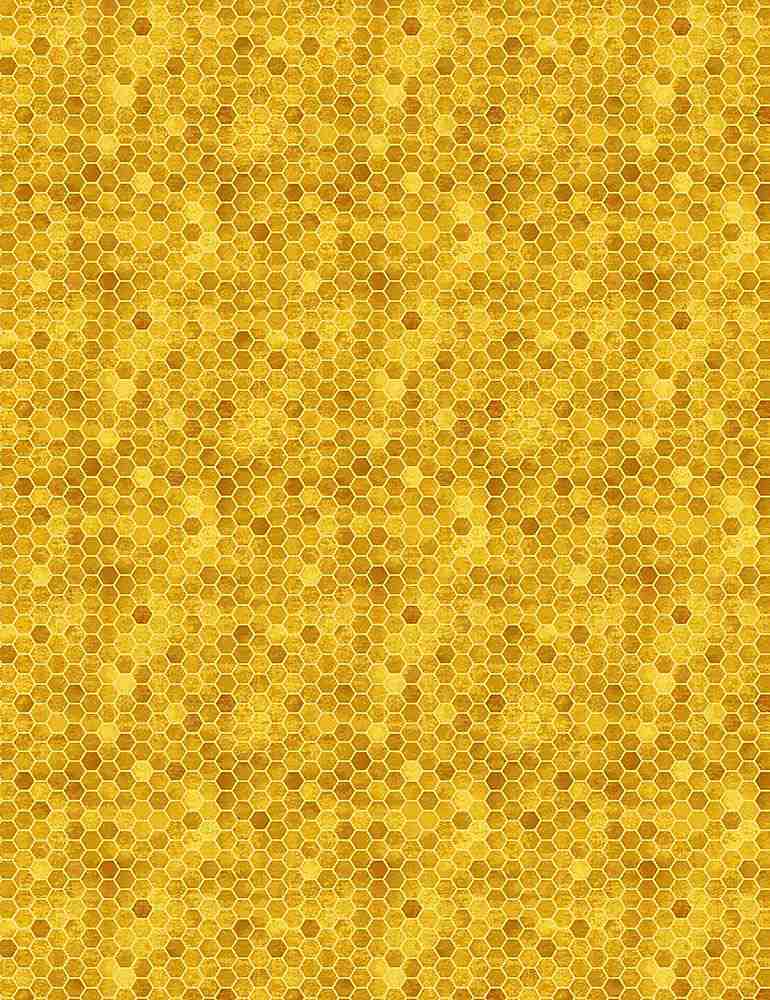 Queen Bee Tiny Honeycomb Pattern Honey Timeless Treasures Cotton Fabric