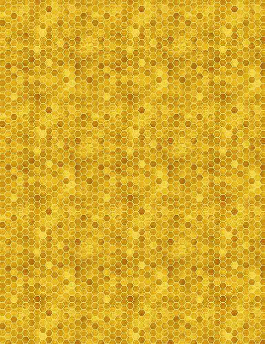 Queen Bee Tiny Honeycomb Pattern Honey Timeless Treasures Cotton Fabric