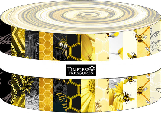 Queen Bee Timeless Treasures 2.5" Strips Roll up Cotton Fabric