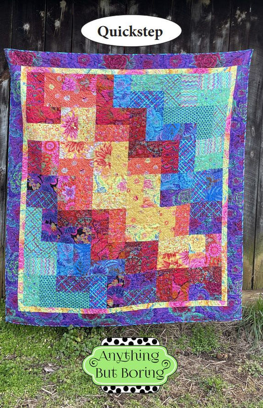 Quickstep Quilt Pattern Available in 5 sizes by Anything But Boring ABB-2303