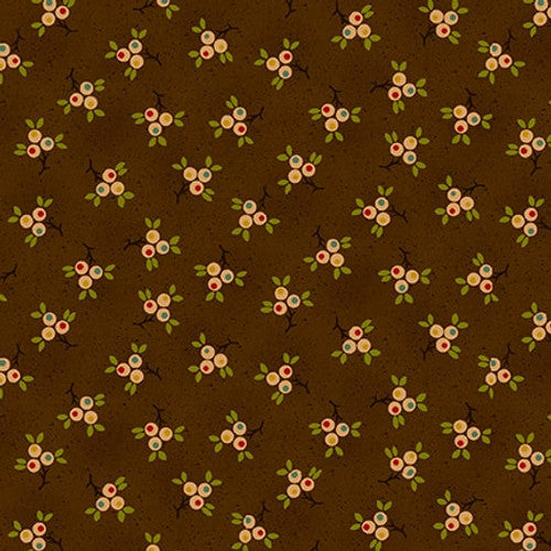 Quiet Grace Berry Springs Chocolate Brown Kim Diehl Henry Glass Cotton Fabric