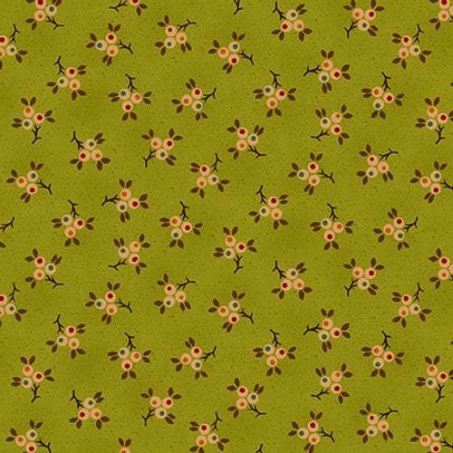 Quiet Grace Berry Springs Kiwi Green Kim Diehl Henry Glass Cotton Fabric