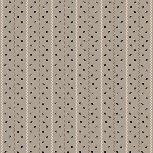 Quiet Grace Sprigged Stripe Gray Kim Diehl Henry Glass Cotton Fabric