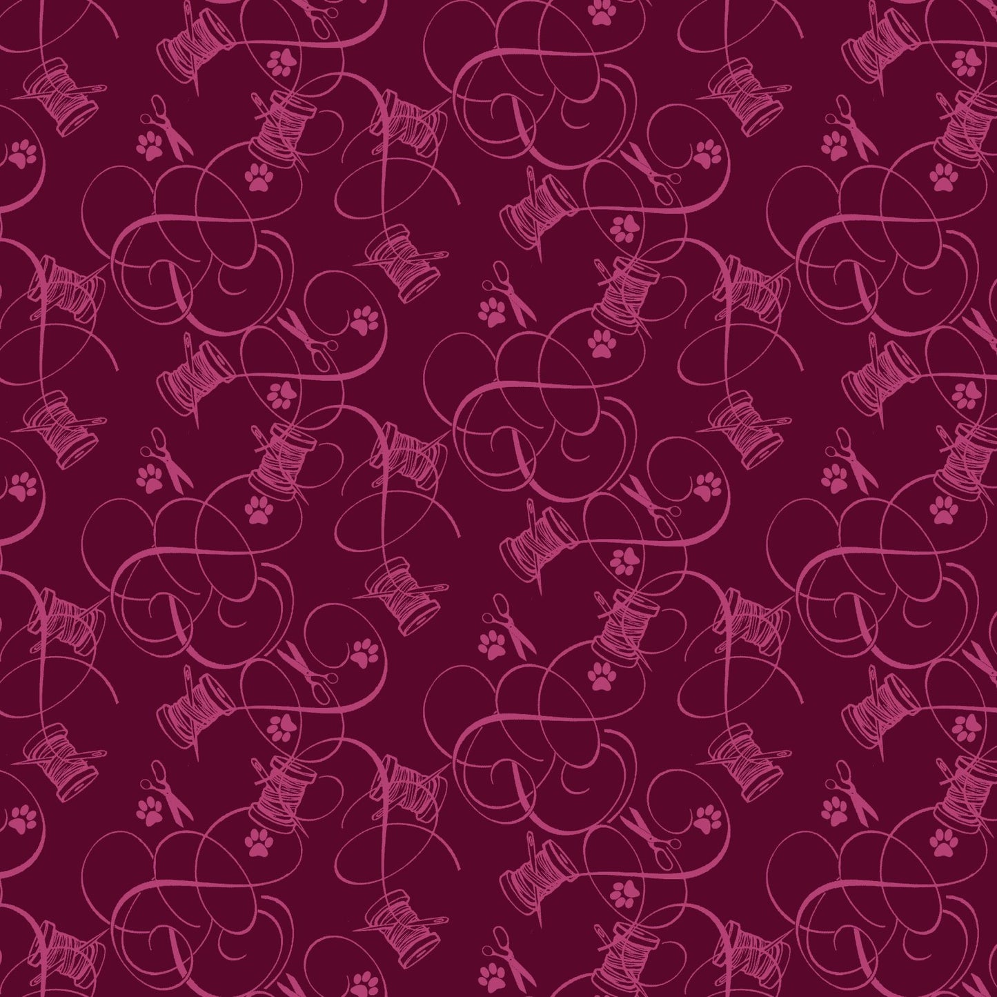 Quilted Kitties Calico Notions Tonal Mulberry Purple Robert Giordano Henry Glass Cotton Fabric