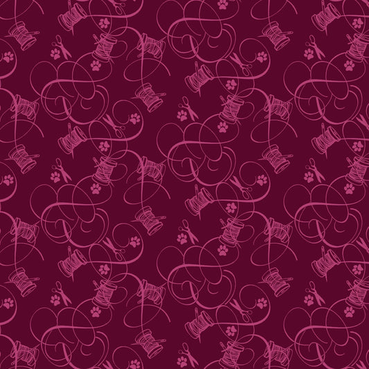 Quilted Kitties Calico Notions Tonal Mulberry Purple Robert Giordano Henry Glass Cotton Fabric