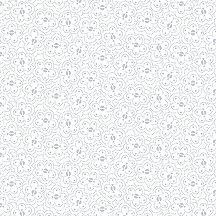 Quilter's Flour VI Dotted Flowers White on White Henry Glass Fabrics Cotton Fabric HG-1682-01W