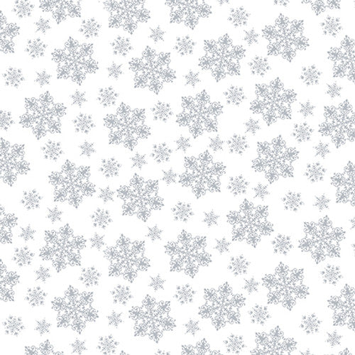 Quilter's Flour VI Medium Snowflake White on White Henry Glass Cotton Fabric HG-1684-01W