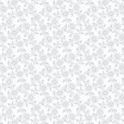 Quilter's Flour VI Small Sunflowers White on White Henry Glass Fabrics Cotton Fabric HG-1681-01W
