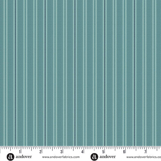 Quiltessential Double Stripe Robin Blue Laundry Basket Quilts Andover Cotton Fabric AF-A1672-T