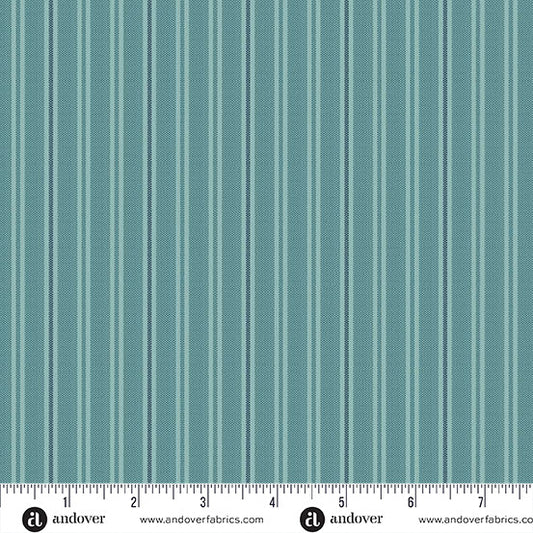 Quiltessential Double Stripe Robin Blue Laundry Basket Quilts Andover Cotton Fabric AF-A1672-T