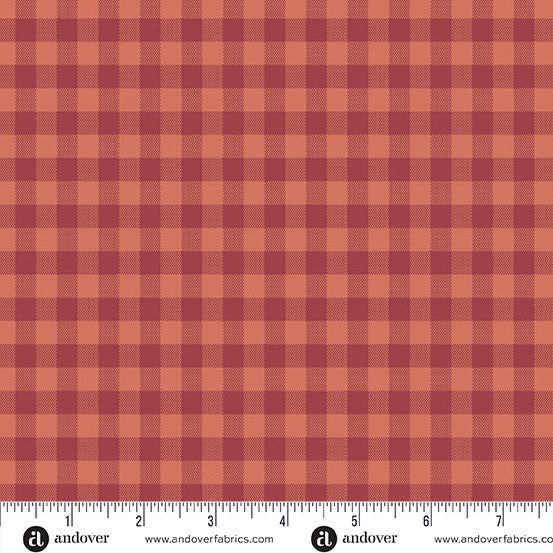 Quiltessential Gingham Blood Orange Red Laundry Basket Quilts Andover Cotton Fabric AF-A1673-O