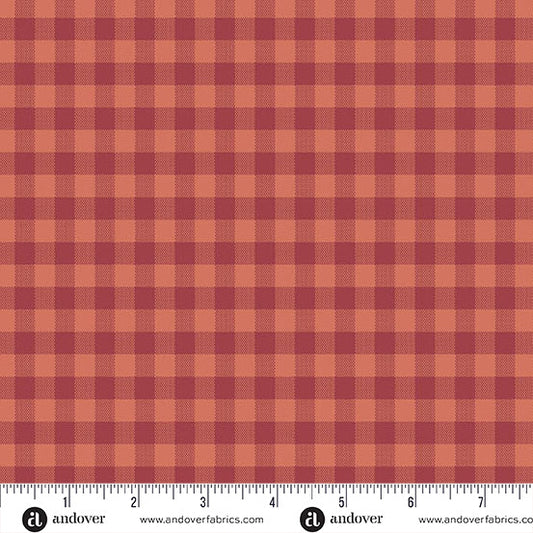 Quiltessential Gingham Blood Orange Red Laundry Basket Quilts Andover Cotton Fabric AF-A1673-O