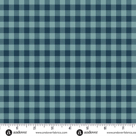 Quiltessential Gingham Indigo Blue Laundry Basket Quilts Andover Cotton Fabric AF-A1673-T