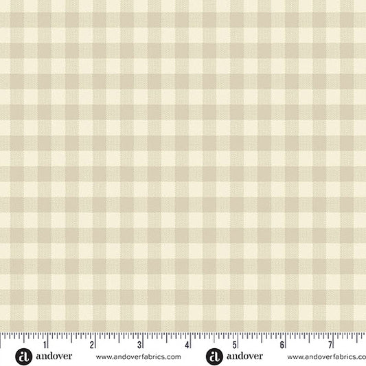Quiltessential Gingham Ivory Laundry Basket Quilts Andover Cotton Fabric AF-A1673-L1