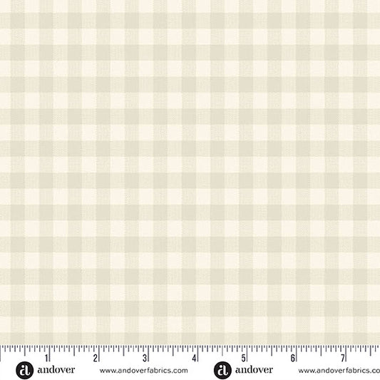 Quiltessential Gingham Lace Off White Laundry Basket Quilts Andover Cotton Fabric AF-A1673-L