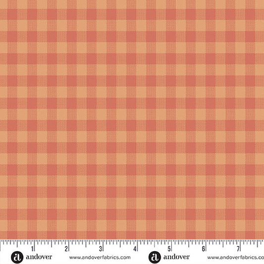 Quiltessential Gingham Pumpkin Orange Laundry Basket Quilts Andover Cotton Fabric AF-A1673-O1