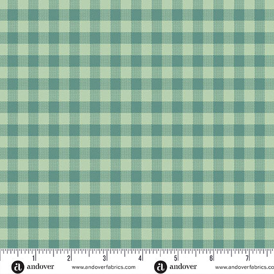 Quiltessential Gingham Spring Green Laundry Basket Quilts Andover Cotton Fabric AF-A1673-G