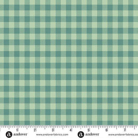 Quiltessential Gingham Spring Green Laundry Basket Quilts Andover Cotton Fabric AF-A1673-G