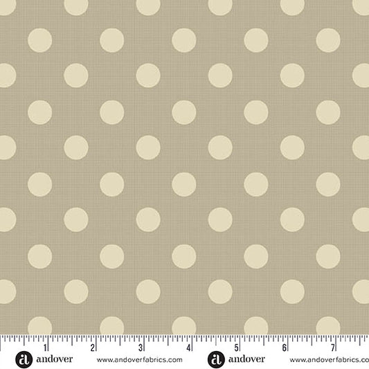 Quiltessential Large Dot Burlap Beige Laundry Basket Quilts Andover Cotton Fabric AF-A1674-N1