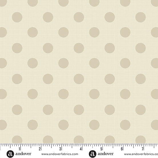 Quiltessential Large Dot Ivory Laundry Basket Quilts Andover Cotton Fabric AF-A1674-L