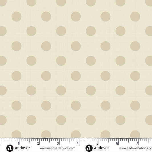 Quiltessential Large Dot Ivory Laundry Basket Quilts Andover Cotton Fabric AF-A1674-L