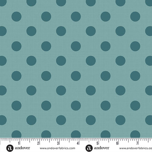Quiltessential Large Dot Pacific Teal Laundry Basket Quilts Andover Cotton Fabric AF-A1674-T1