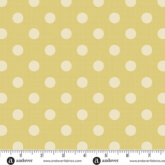 Quiltessential Large Dot Sunny Yellow Laundry Basket Quilts Andover Cotton Fabric AF-A1674-Y
