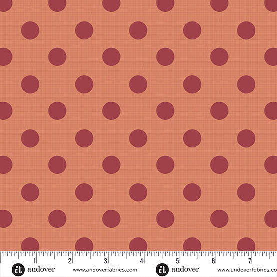Quiltessential Large Dot Tiger Lily Orange Red Laundry Basket Quilts Andover Cotton Fabric AF-A1674-O1