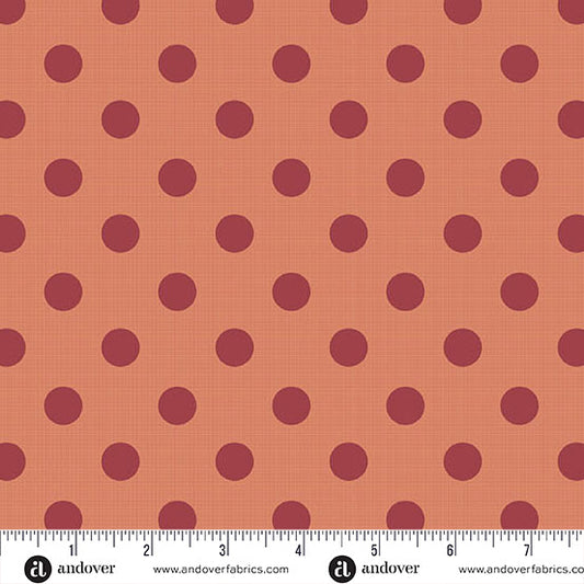 Quiltessential Large Dot Tiger Lily Orange Red Laundry Basket Quilts Andover Cotton Fabric AF-A1674-O1