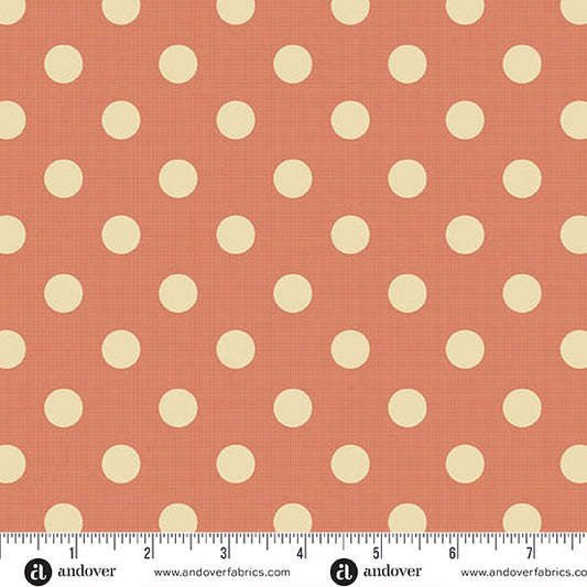 Quiltessential Large Dot Tiger Orange Ivory Laundry Basket Quilts Andover Cotton Fabric AF-A1674-LO