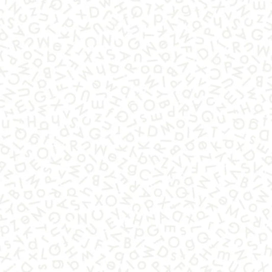 Quilting Illusions Alphabets White on White Quilting Treasures Cotton Fabric QT-1649-26760-Z