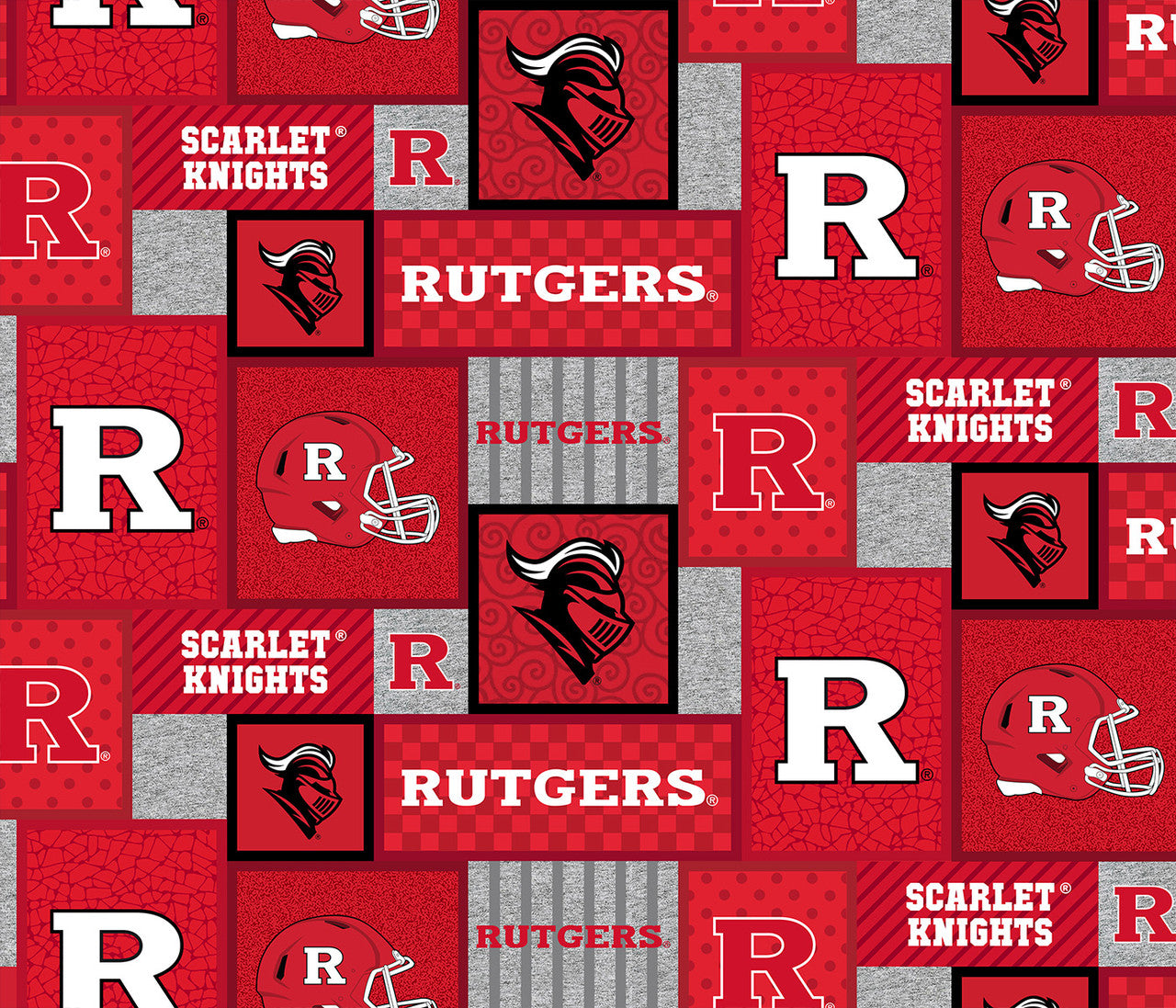 Rutgers Scarlet Knights NCAA College Patch Sykel Enterprises Polyester FLEECE Fabric RUT-1177