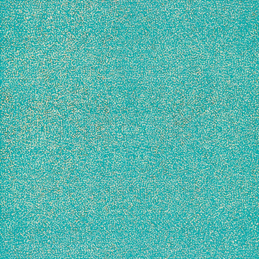 Radiance Silver Metallic Foil Over Dyed Solid Turquoise Elizabeth's Studio Cotton Fabric ES-SF706E-TURQUOISE