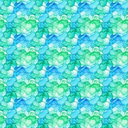Radiant Rhapsody Aquatic Cool Blue Green Patrick Lose Northcott Cotton Fabric NC-PL-10739-60