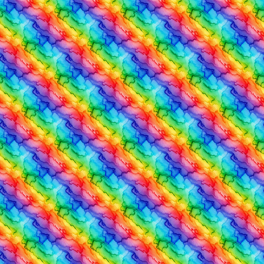 Radiant Rhapsody Bias Rainbow Multi Patrick Lose Northcott Cotton Fabric NC-PL-10734-100