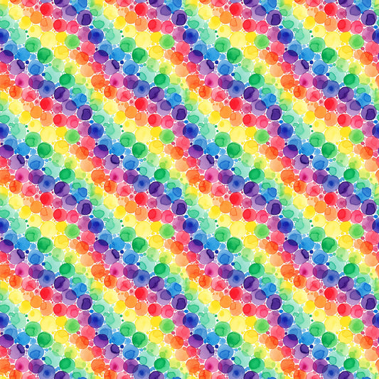 Radiant Rhapsody Diagonal Dots Multi Patrick Lose Northcott Cotton Fabric NC-PL-10740-10