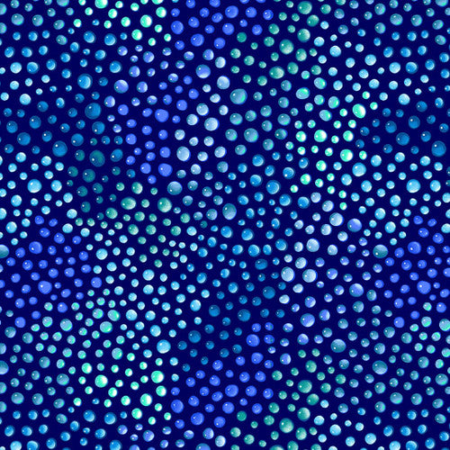 Rainbow Droplets 108" Wide Backing Water Droplets Blue Pattern Weave Studio Blank Quilting Cotton Fabric