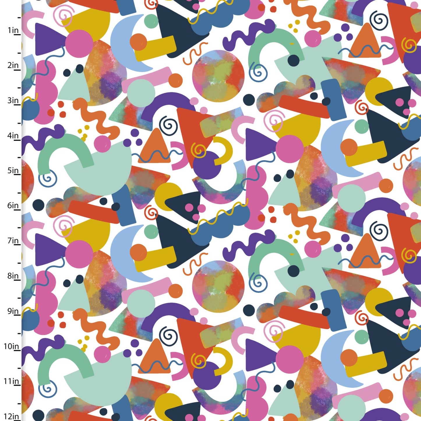 Rainbow Rhythm Rhythmic Doodles White Lisa Perry 3 Wishes Cotton Fabric