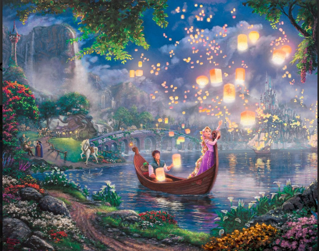 Disney Rapunzel Tangled Panel 36" Thomas Kinkade David Textiles Cotton Fabric