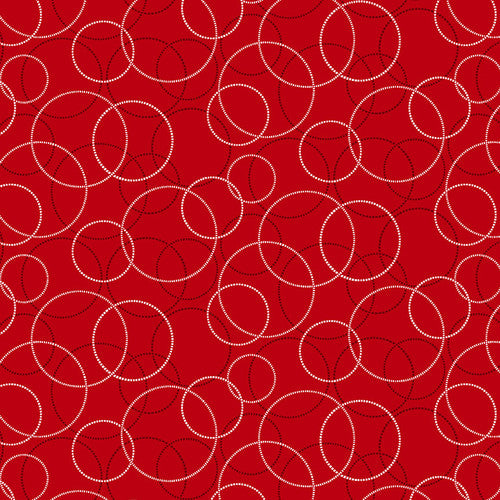 Raspberry Ripple Circles Red Judy Gauthier Studio E Cotton Fabric