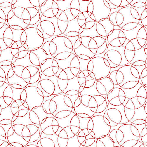 Raspberry Ripple Circles White and Red Judy Gauthier Studio E Cotton Fabric