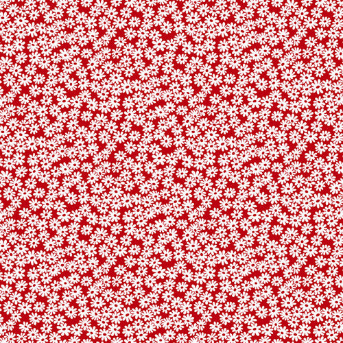 Raspberry Ripple Daisy Allover Red Judy Gauthier Studio E Cotton Fabric