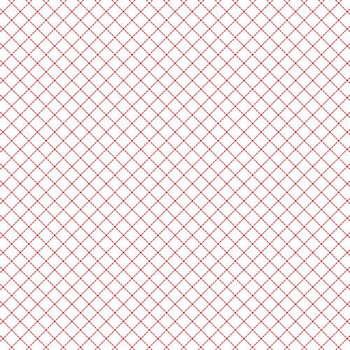 Raspberry Ripple Diagonal Plaid White and Red Judy Gauthier Studio E Cotton Fabric