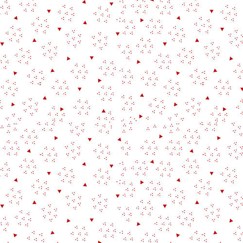 Raspberry Ripple Triangles White and Red Judy Gauthier Studio E Cotton Fabric